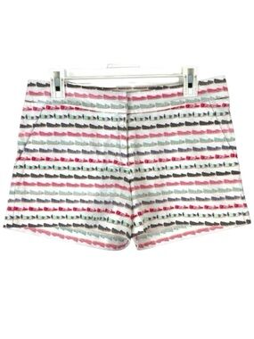 Britt Ryan Multicolor Striped Novelty Shoe Print Shorts Cotton Stretch Size 6
